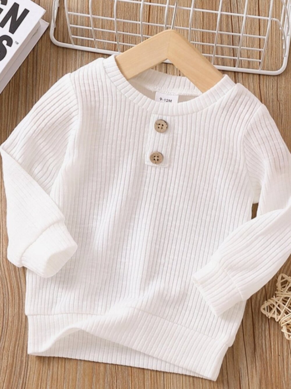 White Ribbed Long Sleeve
